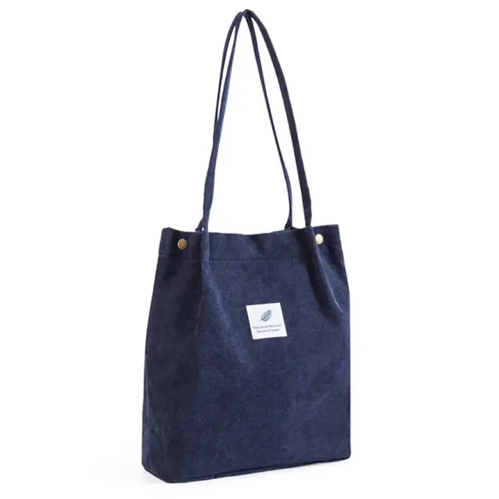 Retro Corduroy Tote Bag