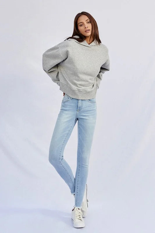 Insane Gene Mid Rise Raw Hem Skinny Jeans