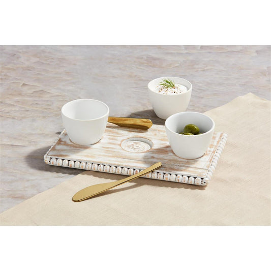 BEADED TRIPLE TIDBIT BOARD SET