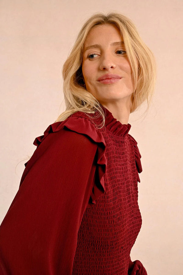 Bring It Back Long Sleeve Ruffled Blouse