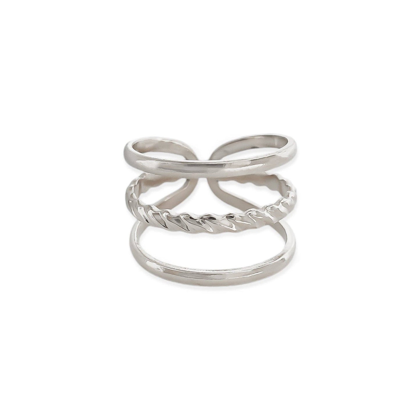 Triple Band Silver Waterproof Ring