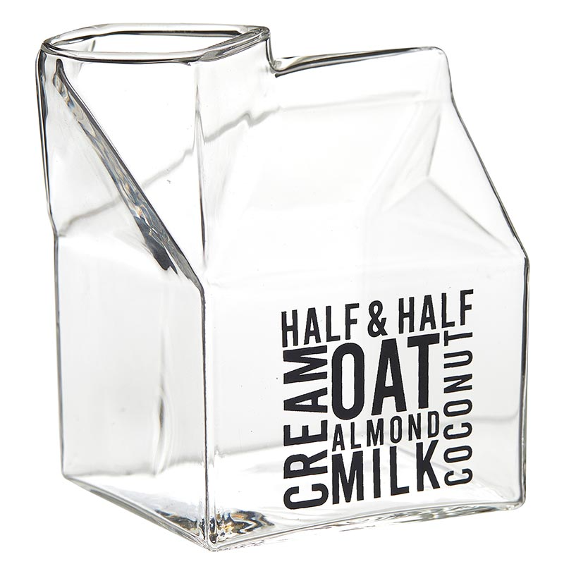 Start Off Right Glass Milk Carton Creamer
