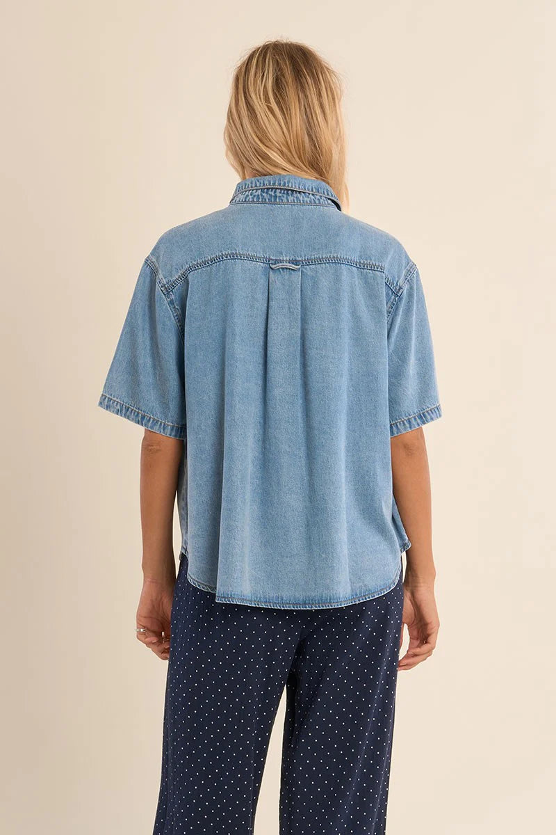 Pocket Short Sleeve Denim Shirt