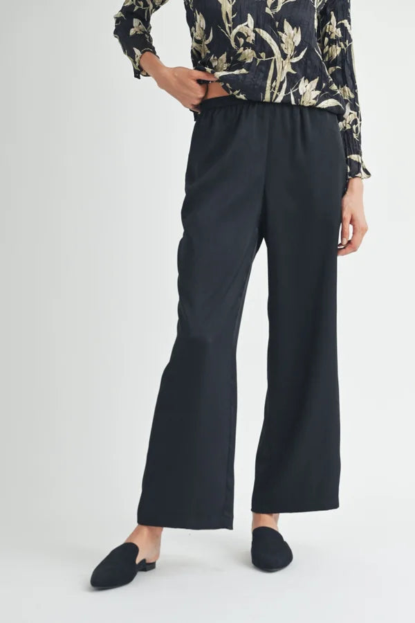 Black Satin Pants