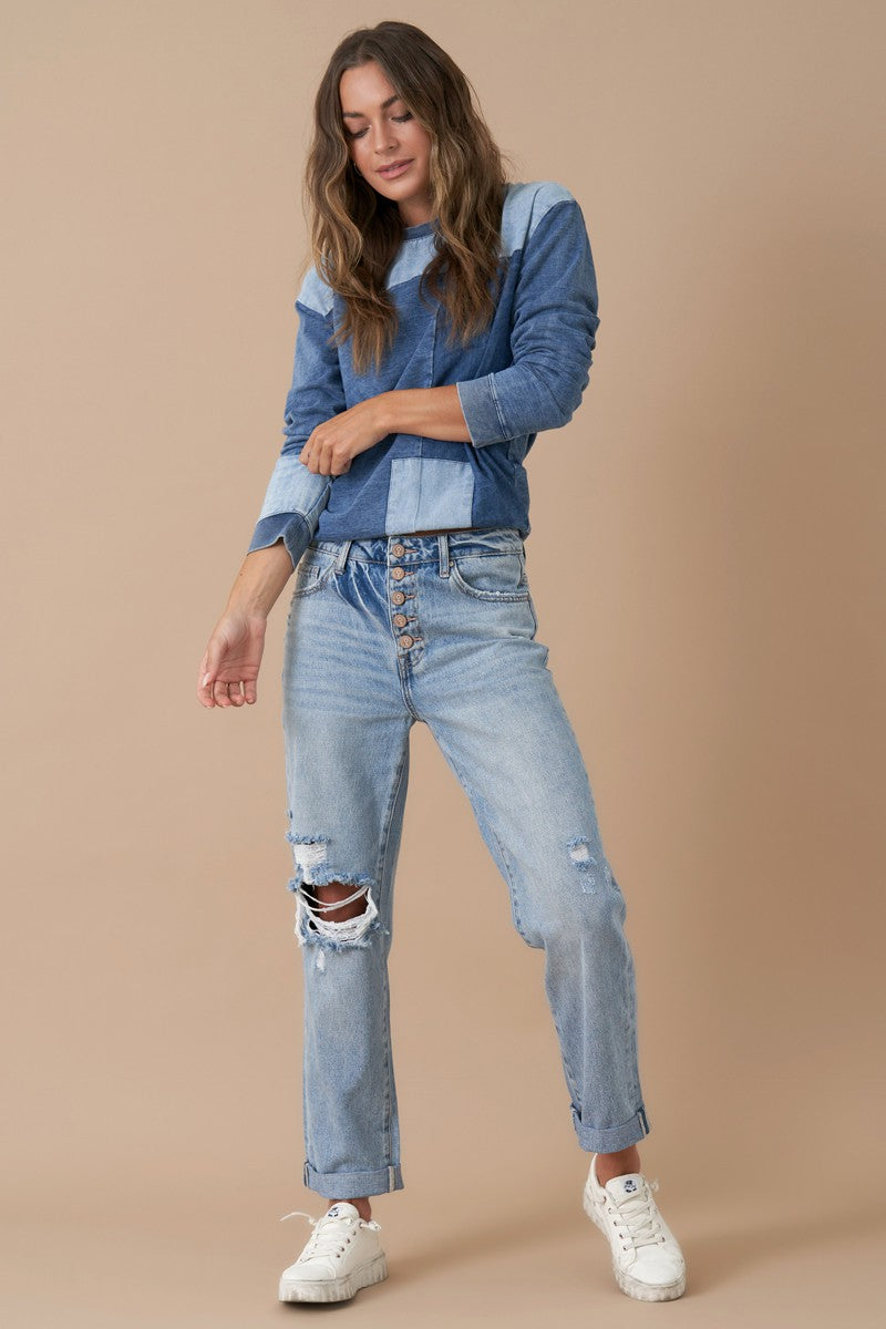 Denim Lab Cuffed Cuties Rolled Up Boyfriend Jeans
