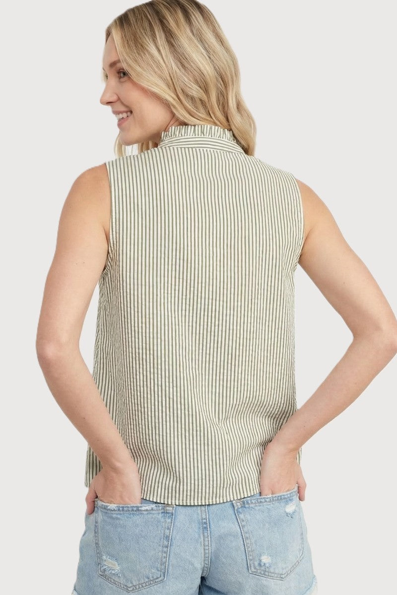 Frilled Sleevless Shirt
