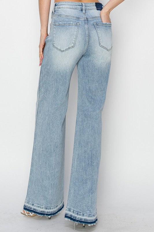 Risen High Rise Wide Leg Shadow Hem Jean