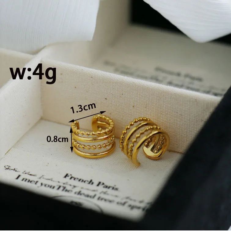 18K Gold Plated Stainless Steel Cuff Wrap Earring Jewelry