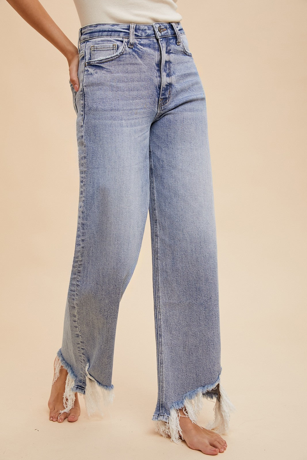 AnnieWear Asymmetrical Hem Jeans