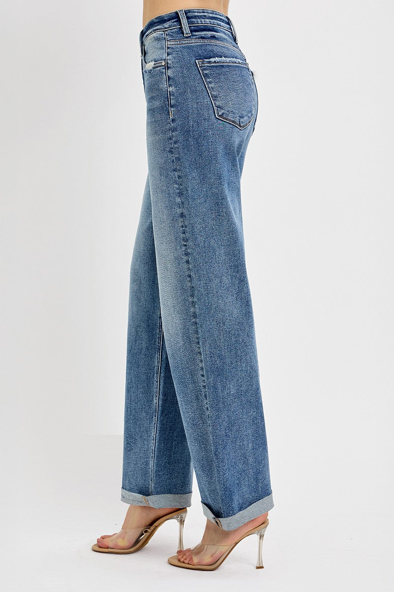 Risen High Rise Wide Baggy Jeans