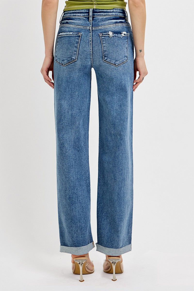 Risen High Rise Wide Baggy Jeans