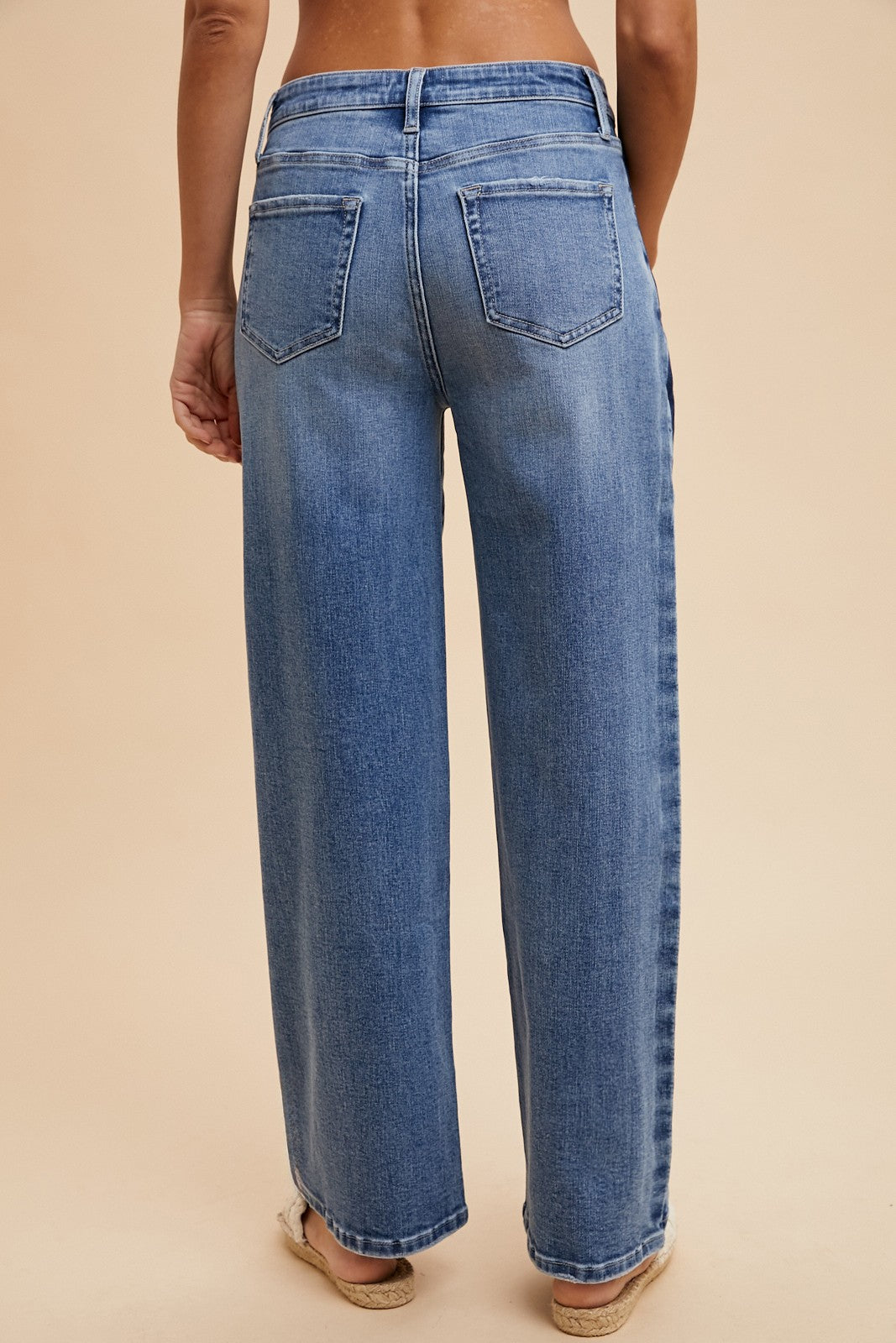 AnnieWear Side Stripe Baggy Straight Leg Jean
