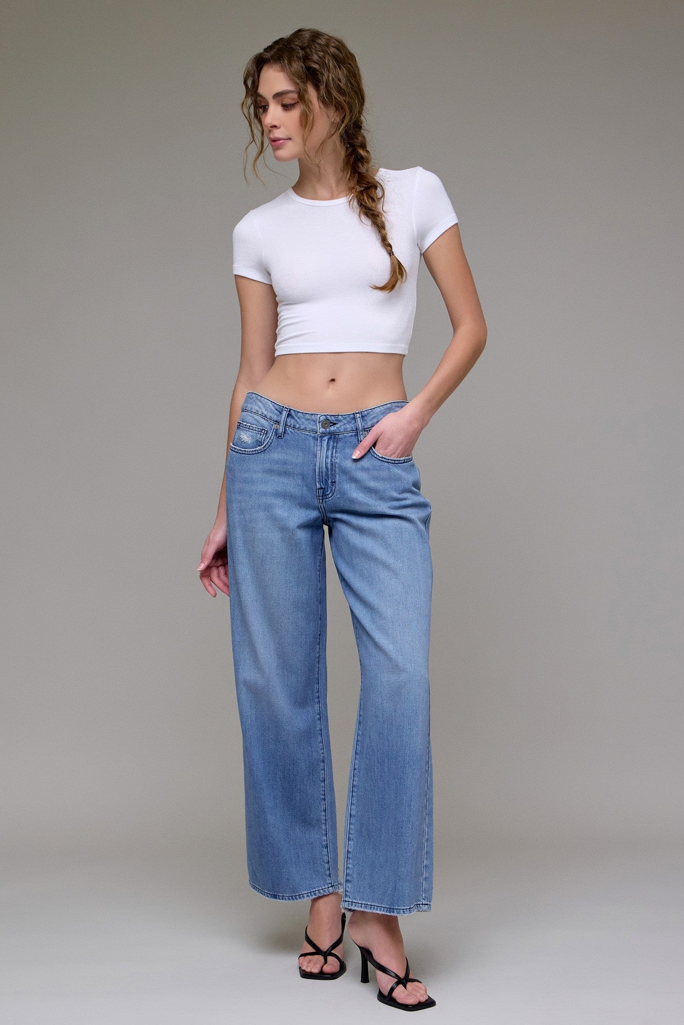 Hidden Jeans Mid Rise Wide Pant