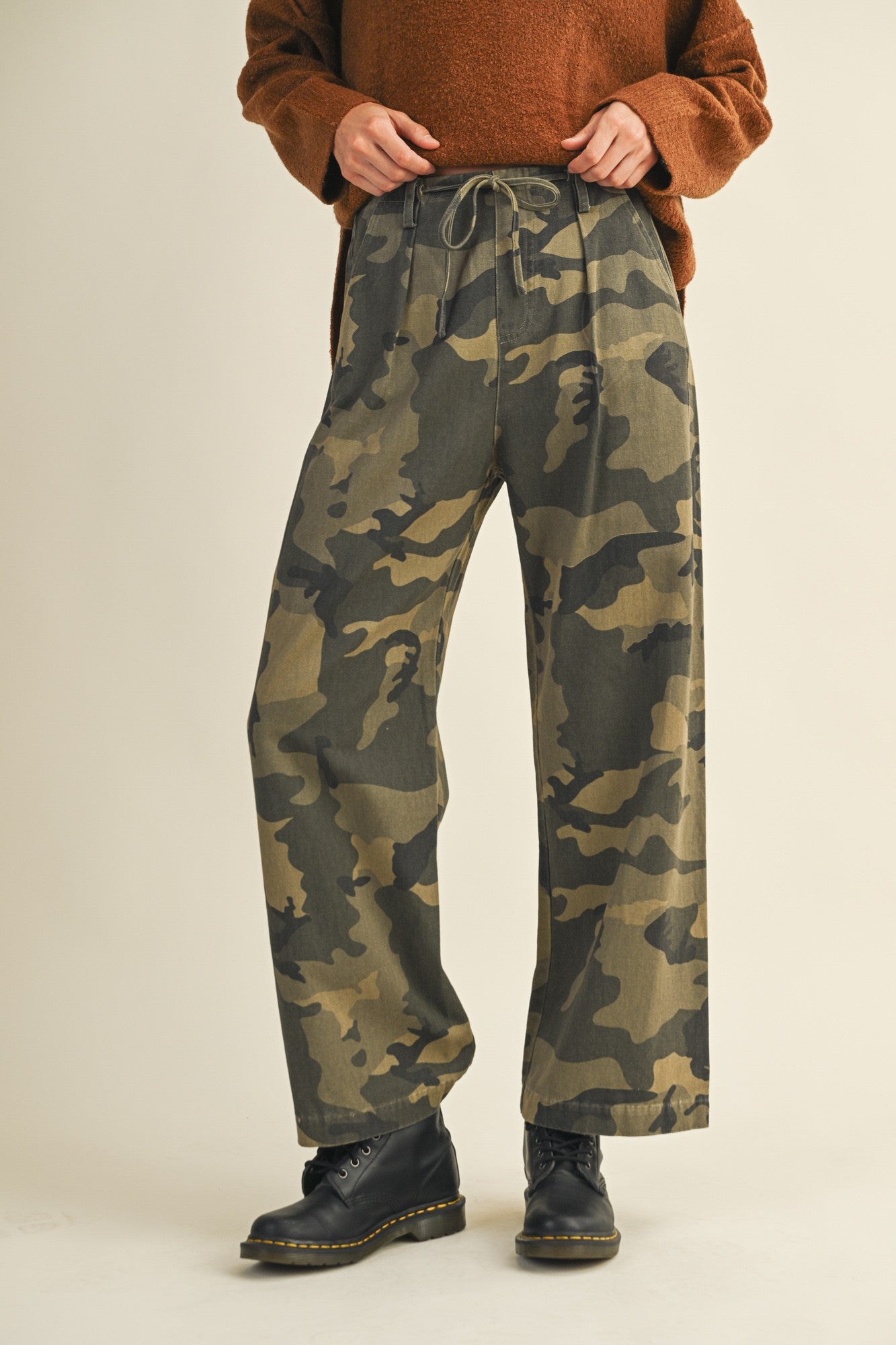 Drawstring Camo Pants