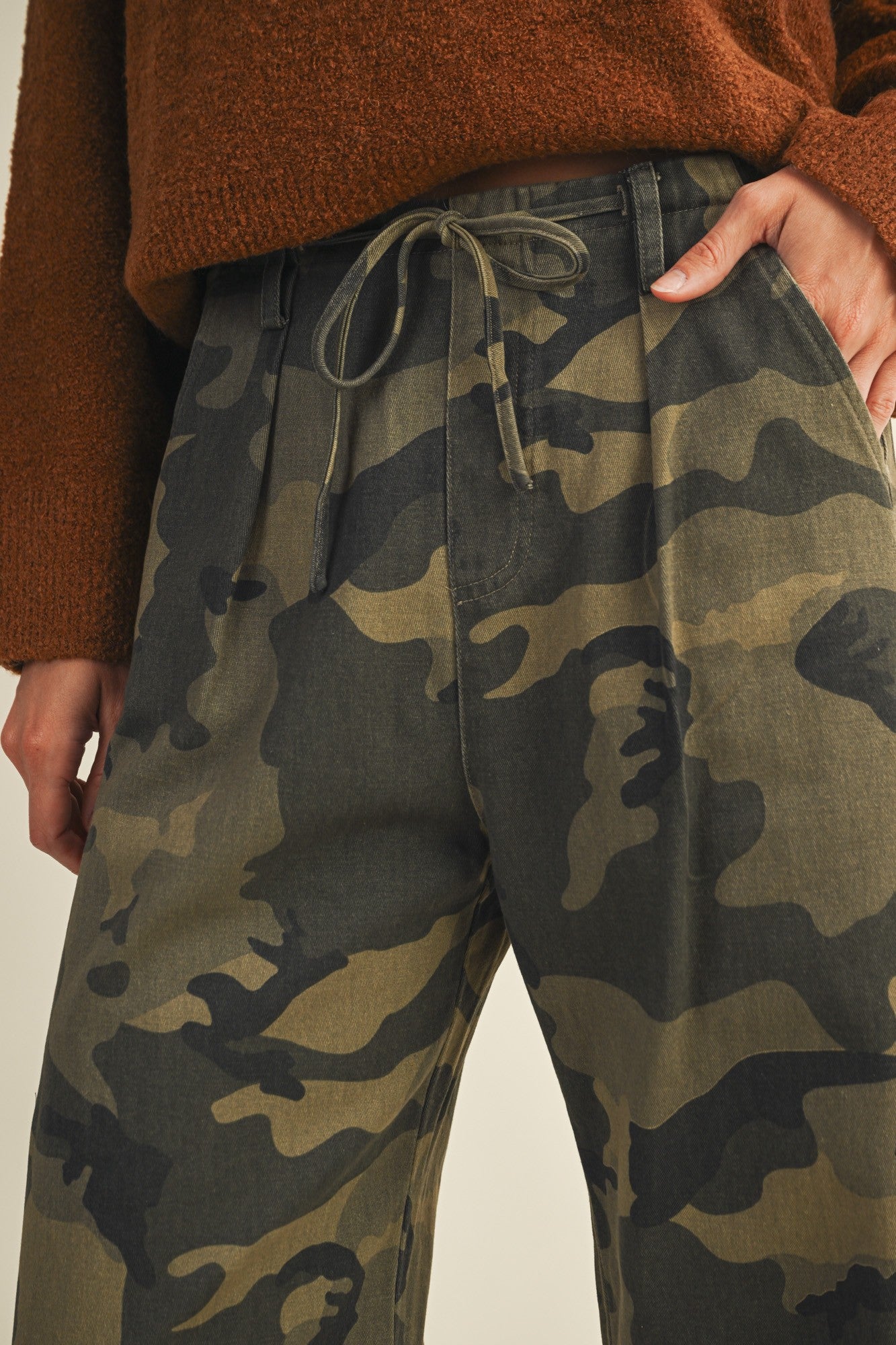 Drawstring Camo Pants