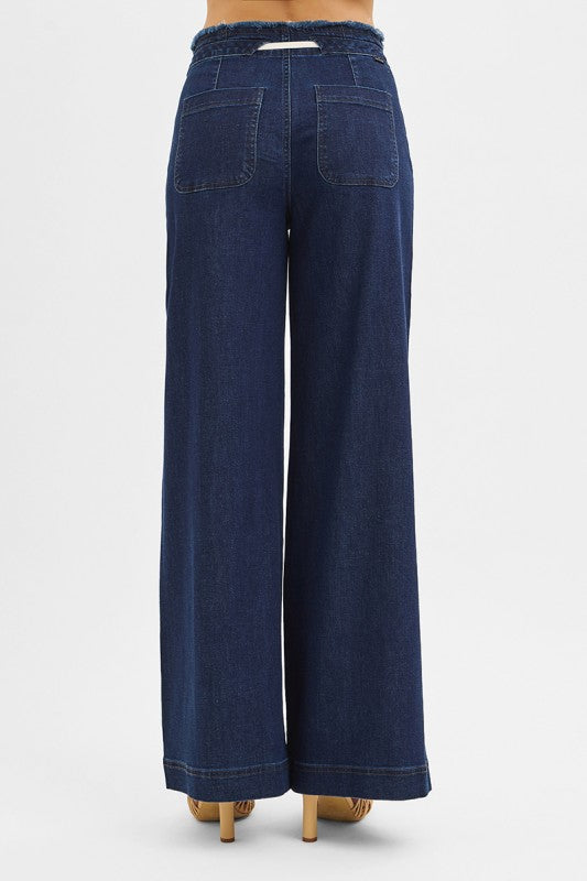 Risen Dark Tie Front Wide Pants