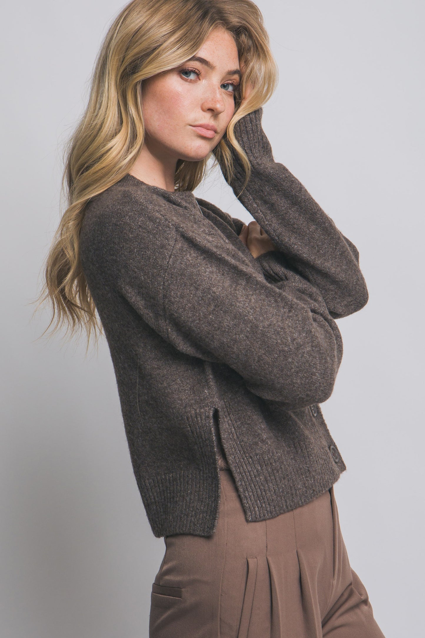 Crew Neck Cardigan