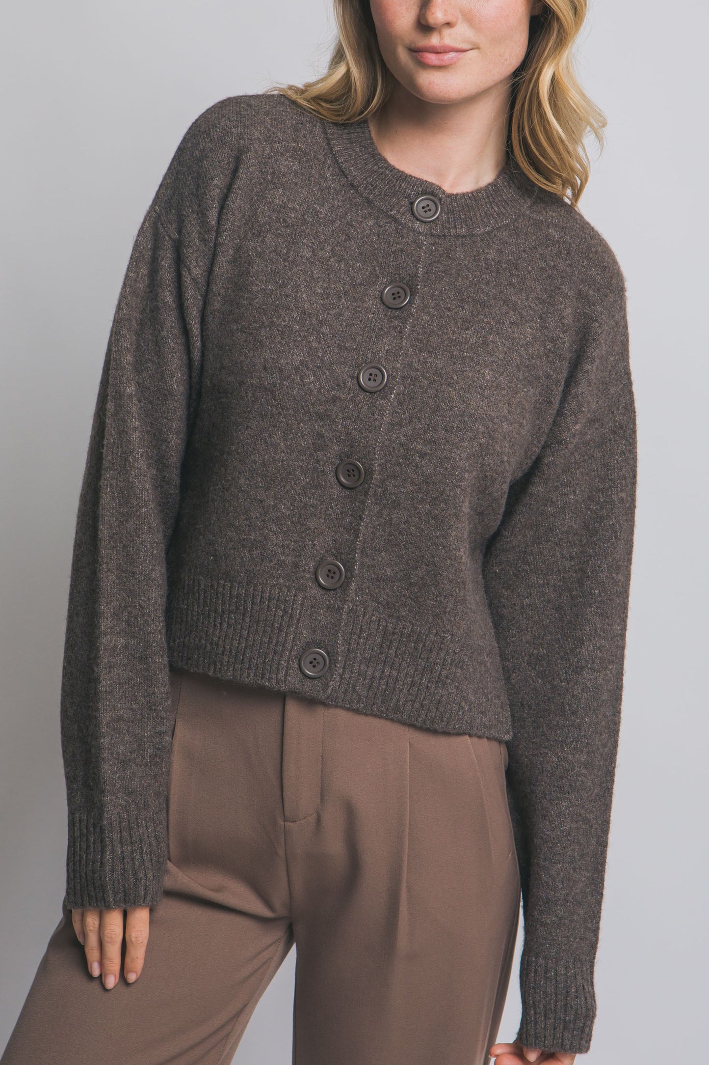 Crew Neck Cardigan