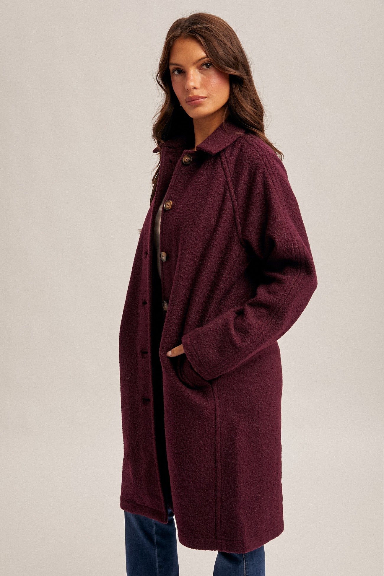 Teddy Textured Button Down Coat