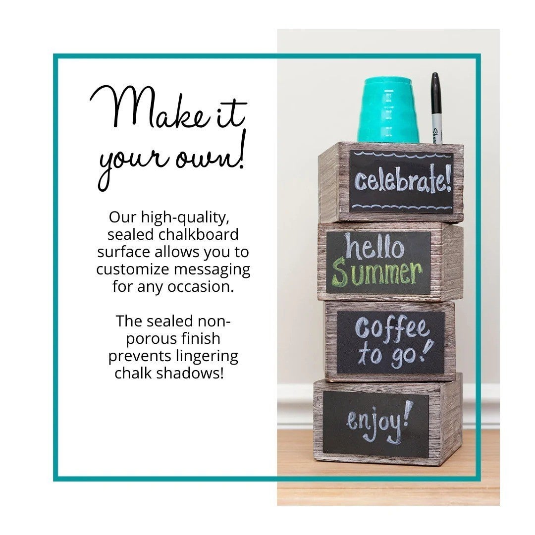Squared Up Rustic Touch Cup & Marker Holder