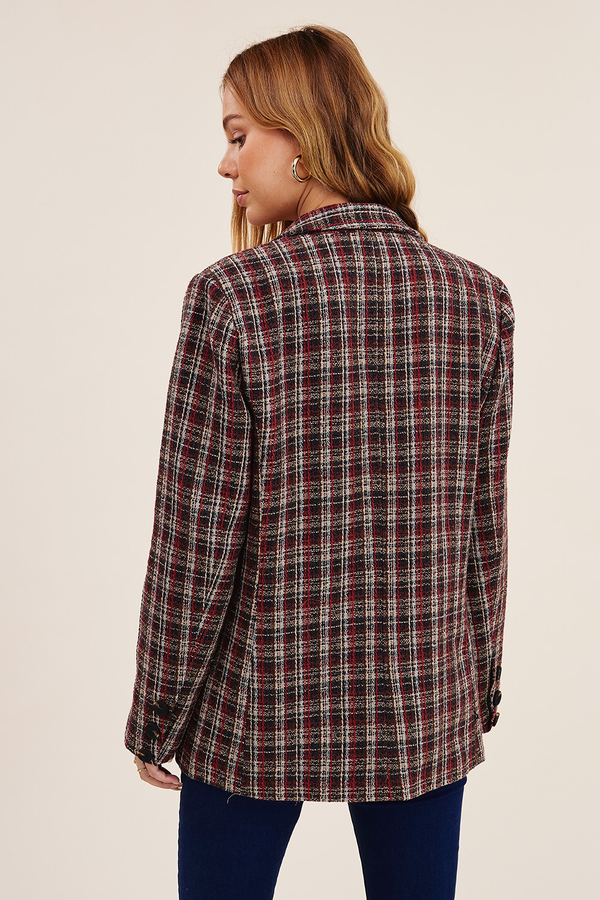 Everything In Me Woven Plaid Blazer Jacket