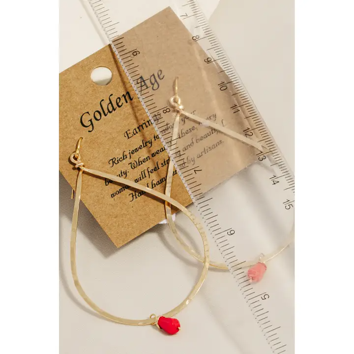 Handmade Thin Teardrop Cutout Earrings