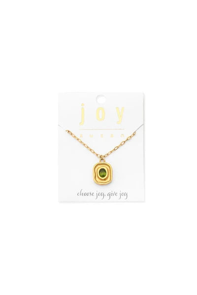 Peridot Pendant Water Resistant Necklace