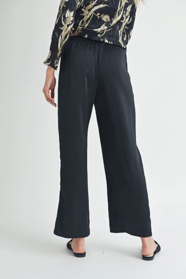 Black Satin Pants