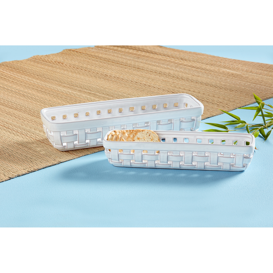 Basket Weave Cracker Dish