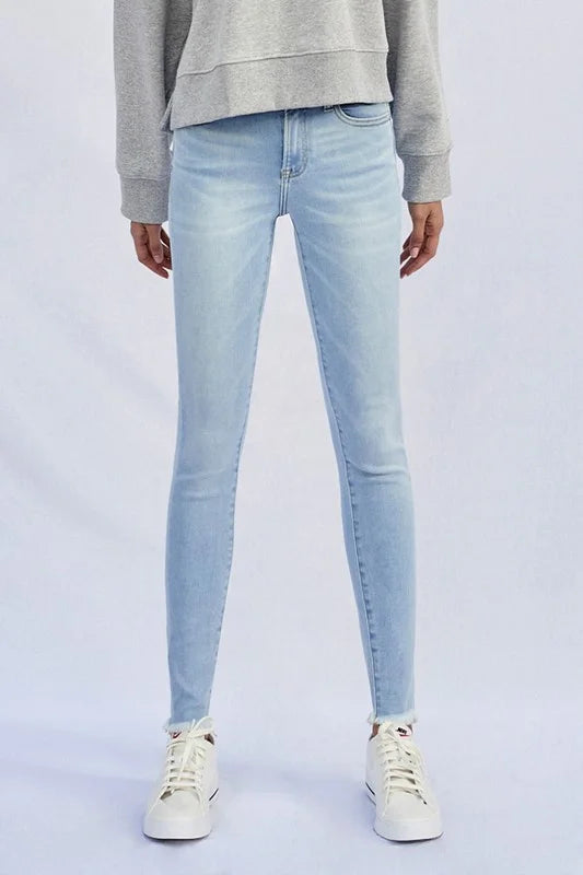 Insane Gene Mid Rise Raw Hem Skinny Jeans