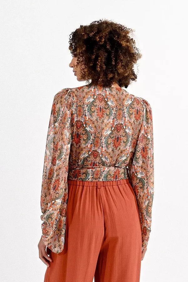 Printed Wrap Top