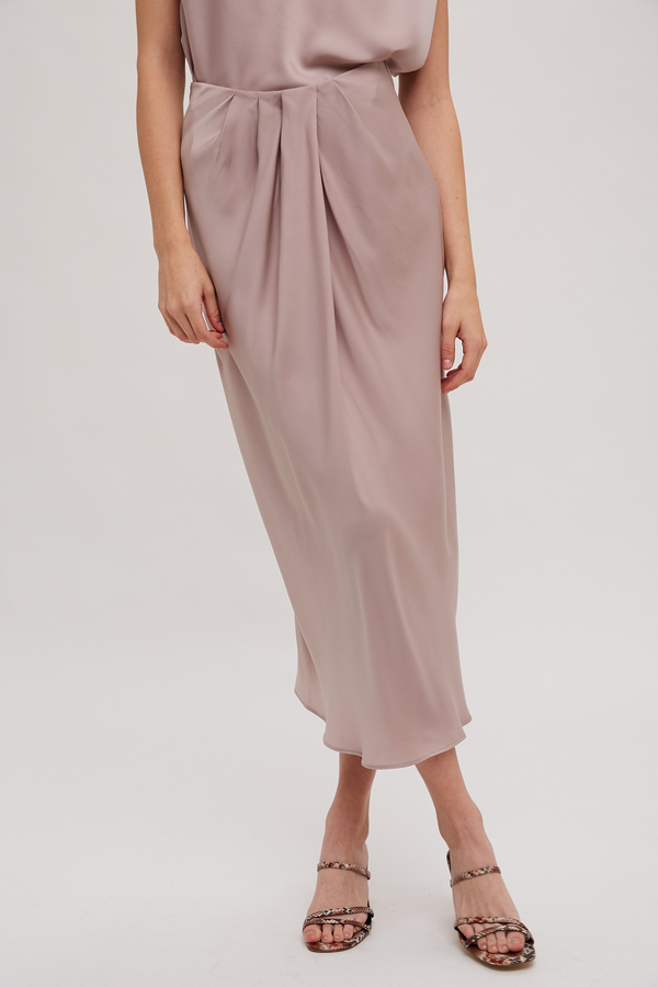 Easy Days Satin Midi Skirt