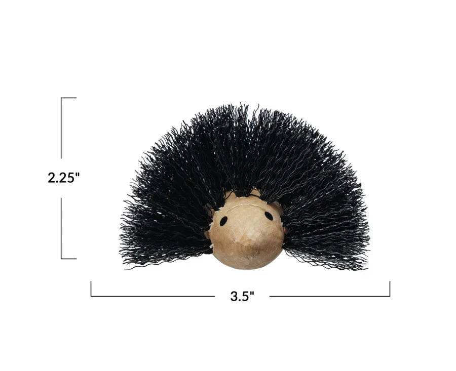 Wood & Plastic Hedgehog Shaped Scrub Brush
