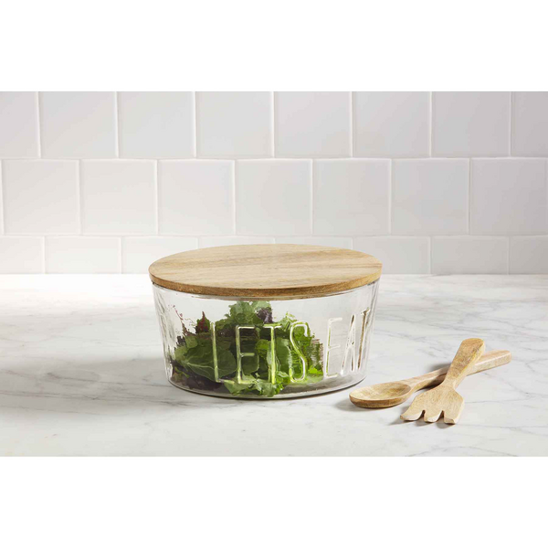 Lets Eat Glass Bowl