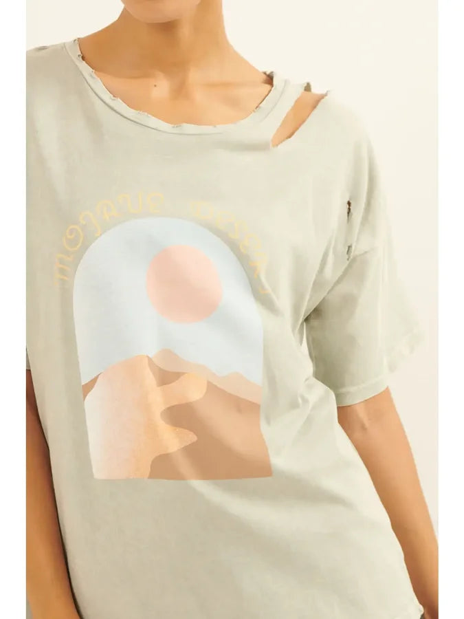 Mojave Desert Distressed Vintage-Wash Graphic Tee