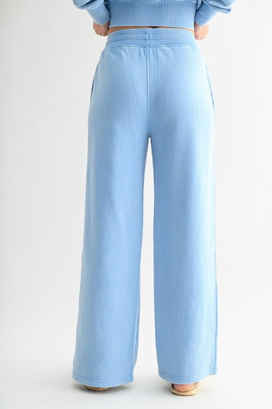 Mineral Wash Luxe Wide-Leg Sweatpants