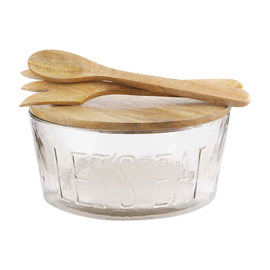 Lets Eat Glass Bowl
