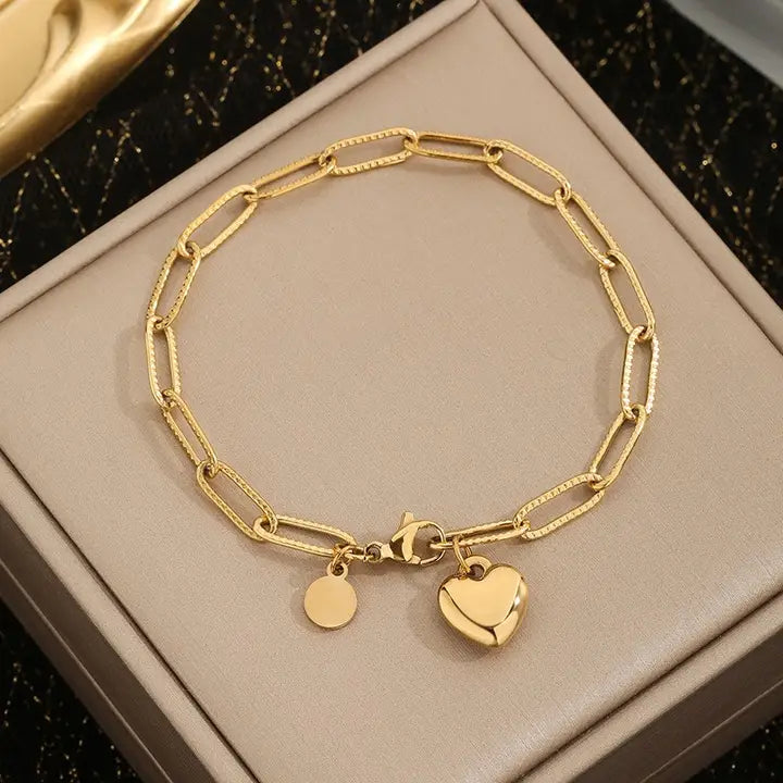 Tarnish Free Heart Bracelet