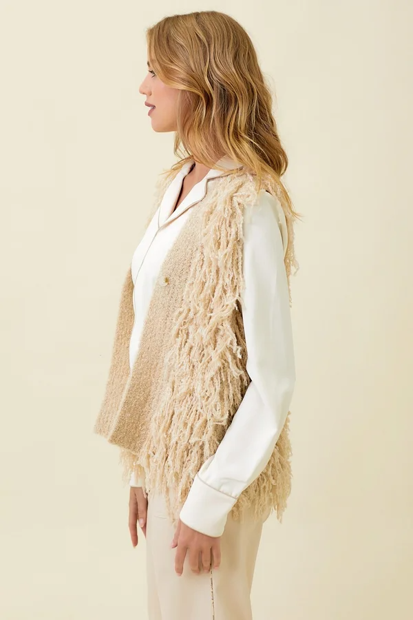 All For Love Knitted Fringe Sweater Vest