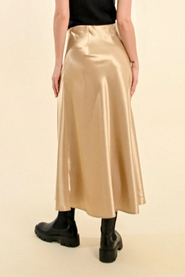 All Day Chic Long Satin Skirt