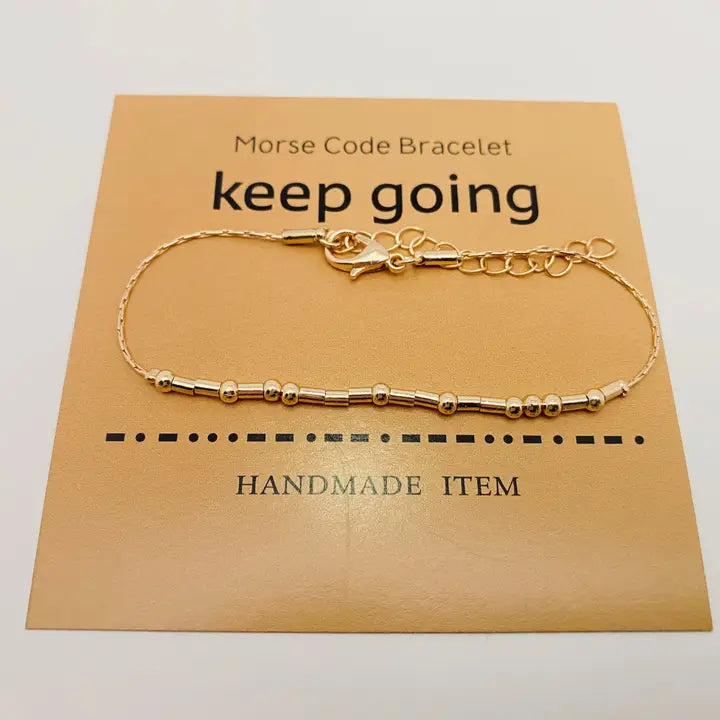 Handmade Golden Morse Code Bracelet