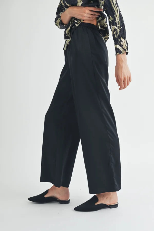 Black Satin Pants