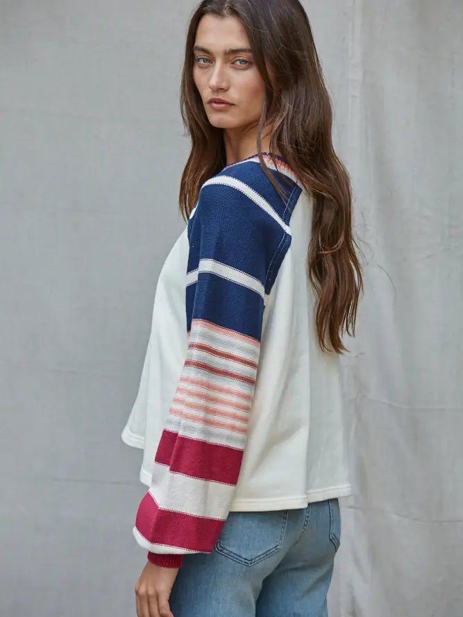 Cozy Multi-Stripe Knit Pullover