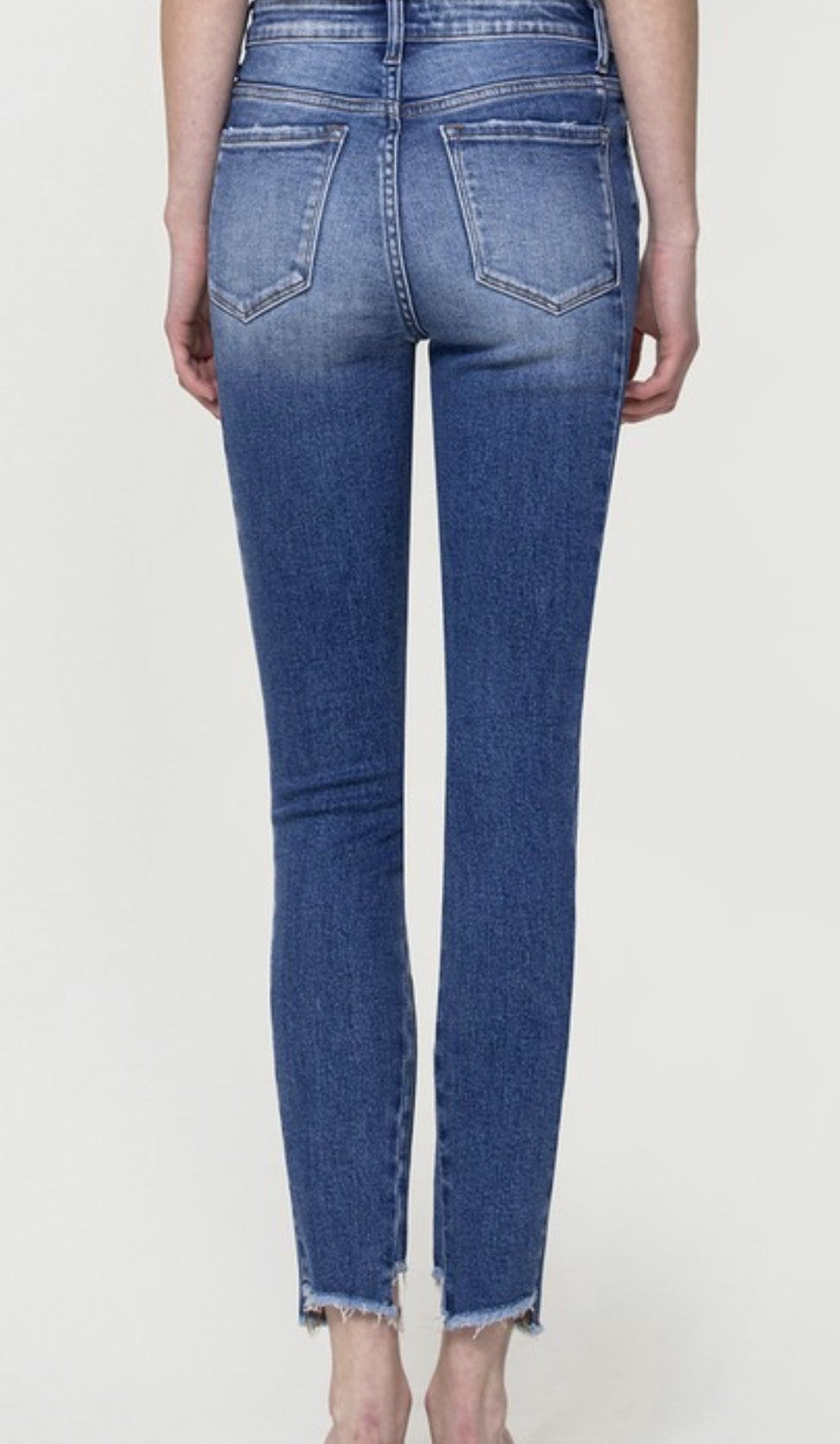 VERVET MID RISE ANKLE SKINNY W/ UNEVEN HEM