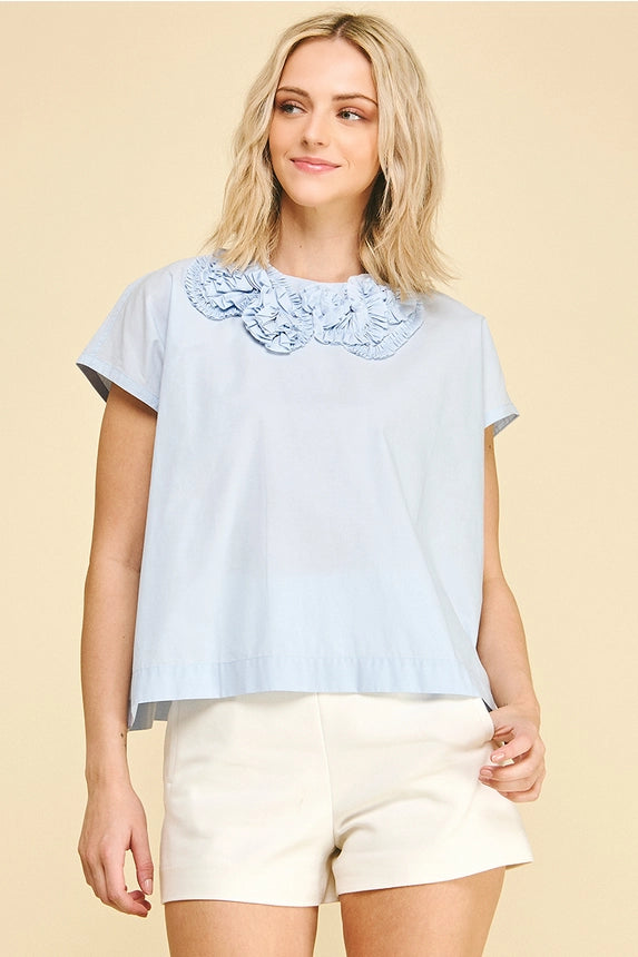 Floral Embroidered Detail Top