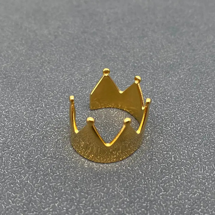 18K Gold Crown Adjustable Ring