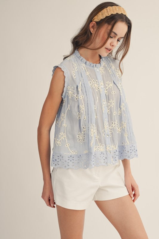 Blossom Lace Edge Blouse