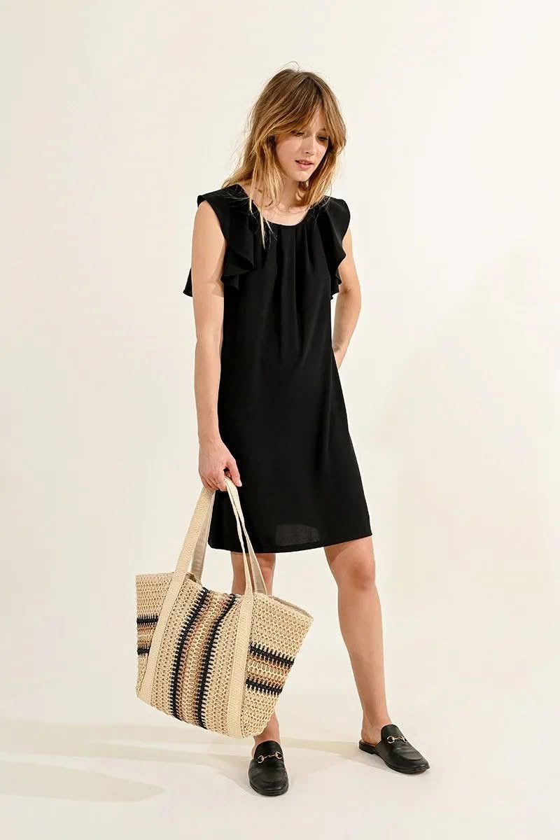 Molly Striped Straw Bag