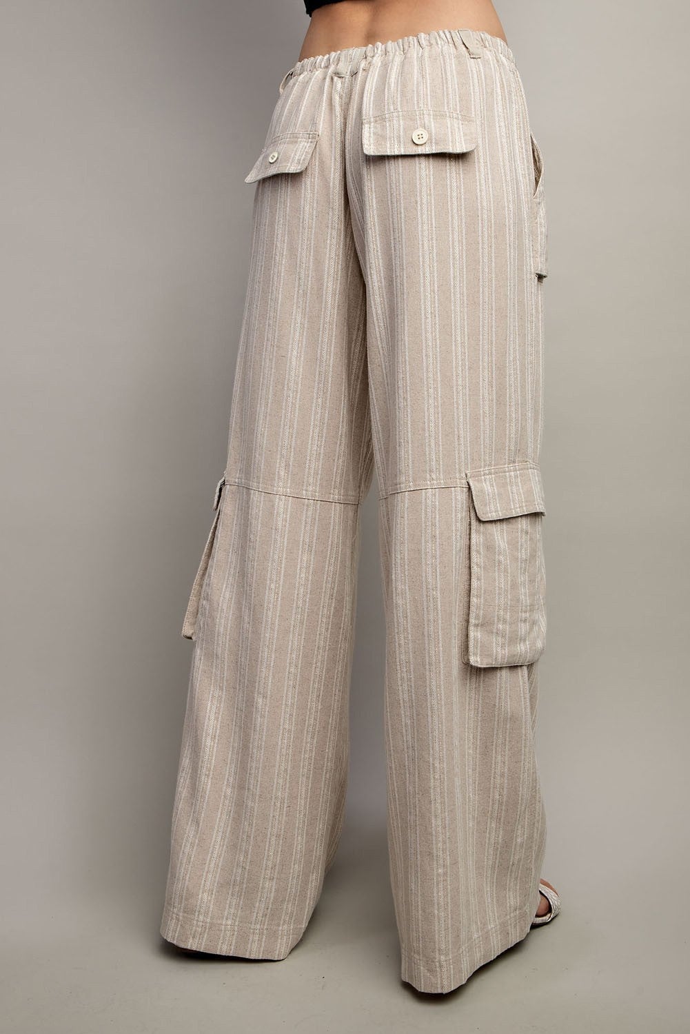 SOFT WASHED STRIPED DRAWSTRING PANTS