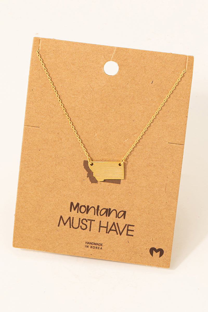 Montana State Pendant Necklace